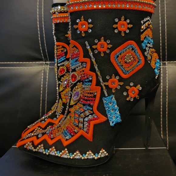 The AZALEA WANG Itsy Bitsy Multi Embellished Booties - Picture 2 of 6